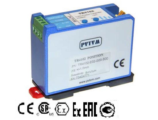 Transmissor de Vibração TR4102 - Deslocamento Axial de Eixos e Referência de Fase, Sensores de Proximidade (Prox Probes) e conexão a 2 fios